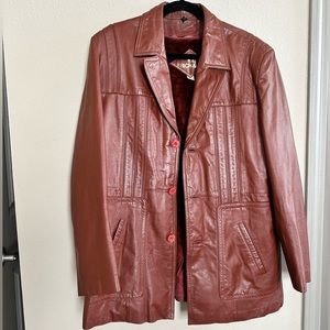Vintage men’s leather jacket by made for richman mahogany lined